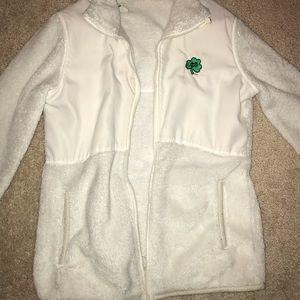 white champion university of notre dame zip up